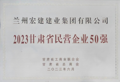 2023甘肅省民(mín)營企業50強